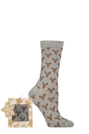 Women's 1 Pair SOCKSHOP Wildfeet Bamboo Christmas Gift Boxed Socks