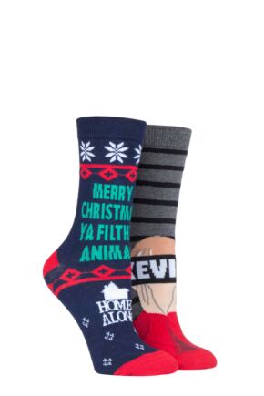 Mens and Women's SOCKSHOP 2 Pair Home Alone Merry Christmas Ya Filthy Animal Cotton Socks