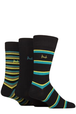 Mens 3 Pair Pringle Patterned Bamboo Socks