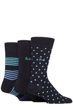 Mens 3 Pair Pringle Patterned Bamboo Socks