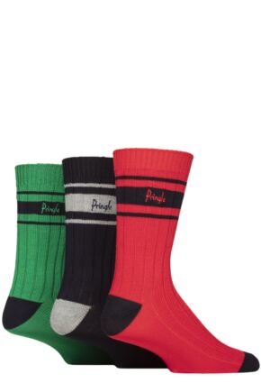 Mens 3 Pair Pringle Bamboo Leisure Socks