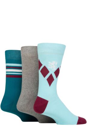 Mens 3 Pair Pringle Cotton and Recycled Polyester Patterned Socks