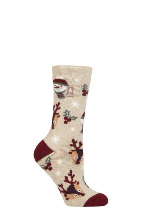 Women's 1 Pair SOCKSHOP Heat Holders Lite Christmas Socks