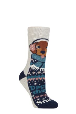 Women's 1 Pair SOCKSHOP Heat Holders Lite Christmas Socks