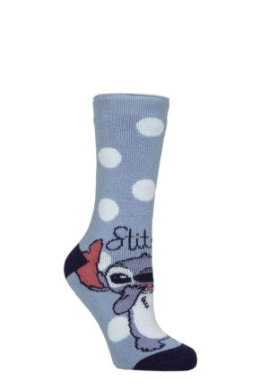 Women's 1 Pair SOCKSHOP Heat Holders 1.6 TOG Lite Disney Stitch Thermal Socks