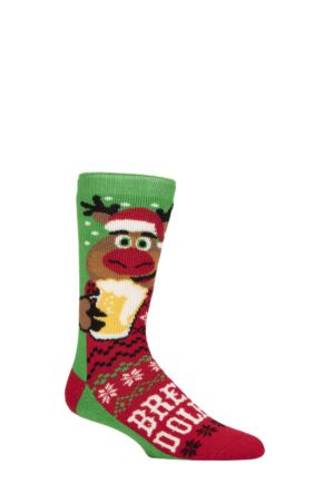 Mens 1 Pair SOCKSHOP Heat Holders 1.6 TOG Lite Christmas Socks