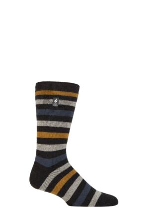 Mens 1 Pair SOCKSHOP Heat Holders 1.6 TOG Lite Striped, Patterned & Argyle Socks