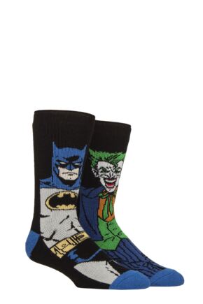 Mens 1 Pair SOCKSHOP Heat Holders 1.6 TOG Lite DC Comics Batman & The Joker Thermal Socks