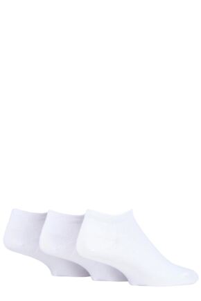 Mens 3 Pair Pringle Black Label Bamboo Trainer Socks White 7-11 Mens