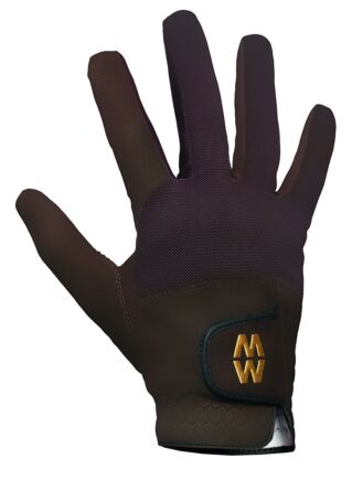 Mens and Women's 1 Pair MacWet Short Mesh Sports Gloves Brown 6.5