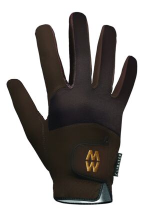 Mens and Women's 1 Pair MacWet Short Climatec Sports Gloves Brown 6