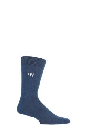 Mens 1 Pair SOCKSHOP New Individual Embroidered Initial Socks - U-Z