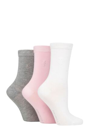 Women's 3 Pair Pringle Black Label Plain Bamboo Socks