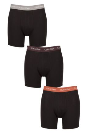 Mens 3 Pack Calvin Klein Cotton Stretch Longer Leg Trunks