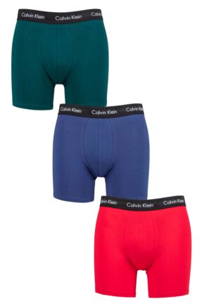 Mens 3 Pack Calvin Klein Cotton Stretch Longer Leg Trunks