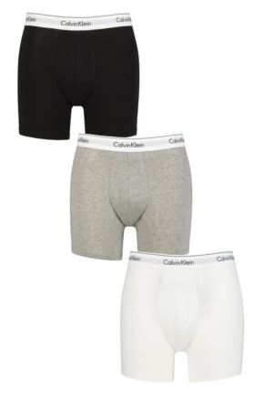 Mens 3 Pack Calvin Klein Cotton Stretch Longer Leg Trunks