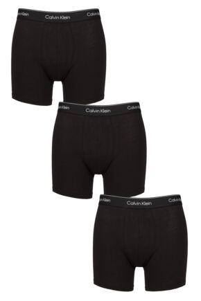 Mens 3 Pack Calvin Klein Cotton Stretch Longer Leg Trunks