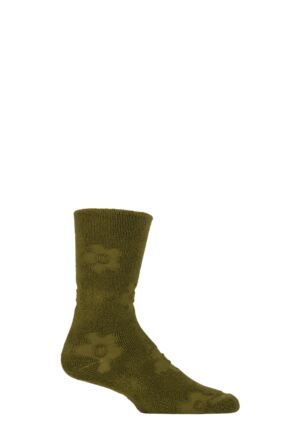 Happy Socks 1 Pair Fluffy Terry Combed Cotton Socks Green 4-7 Unisex