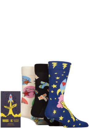 Mens and Women's 3 Pair Happy Socks Elton John Gift Boxed Socks