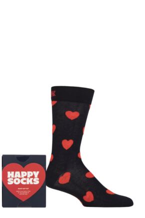 Mens and Women's 1 Pair Happy Socks Heart Gift Boxed Socks