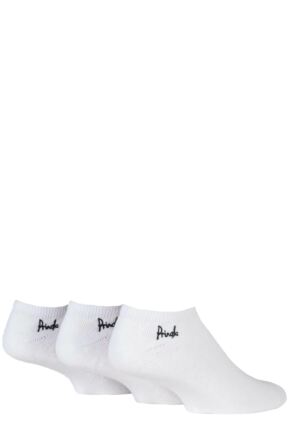 Mens 3 Pair Pringle Cushioned Secret Socks White