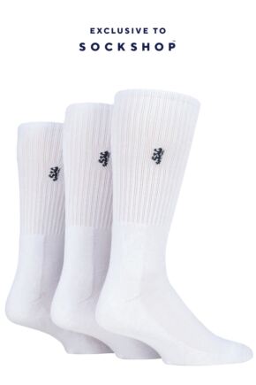 Mens 3 Pair Pringle Bamboo Cushioned Sports Socks Exclusive To SOCKSHOP White Bamboo 12-14 Mens