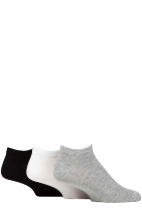 Mens 3 Pair Pringle Plain and Patterned Bamboo Trainer Socks