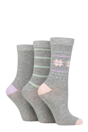 Women's 3 Pair SOCKSHOP Lazy Panda Christmas Bamboo Socks