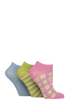 Women's 3 Pair SOCKSHOP Speckled Bamboo Trainer Socks