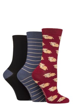 Women's 3 Pair SOCKSHOP Bamboo Feather Socks