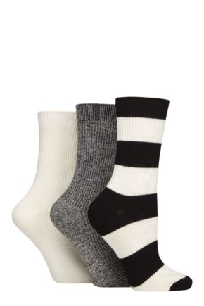 Women's 3 Pair SOCKSHOP Bamboo Ribbed Socks