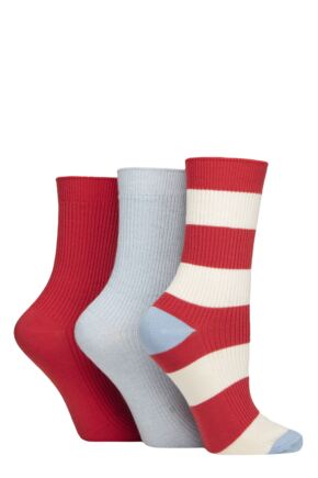 Women's 3 Pair SOCKSHOP Bamboo Ribbed Socks