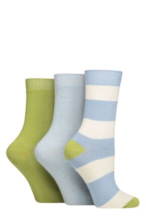 Women's 3 Pair SOCKSHOP Bamboo Ribbed Socks