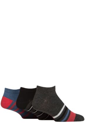 Mens 3 Pair SOCKSHOP Bamboo Plain and Patterned Trainer Socks with Smooth Toe Seams Nautical 7-11 Mens