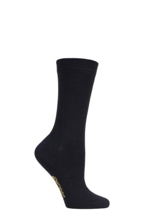 Women's 1 Pair SOCKSHOP Colour Burst Bamboo Socks with Smooth Toe Seams Back In Black 4-8 Ladies