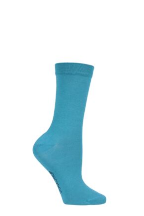 Women's 1 Pair SOCKSHOP Colour Burst Bamboo Socks with Smooth Toe Seams Beneath The Waves 4-8 Ladies