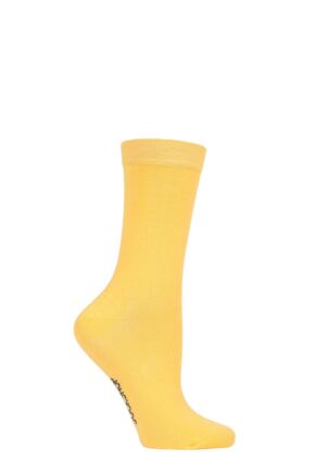 Women's 1 Pair SOCKSHOP Colour Burst Bamboo Socks with Smooth Toe Seams Hello Sunshine 4-8 Ladies