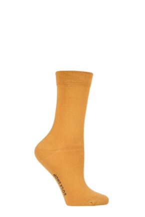 Women's 1 Pair SOCKSHOP Colour Burst Bamboo Socks with Smooth Toe Seams Mellow Yellow 4-8 Ladies