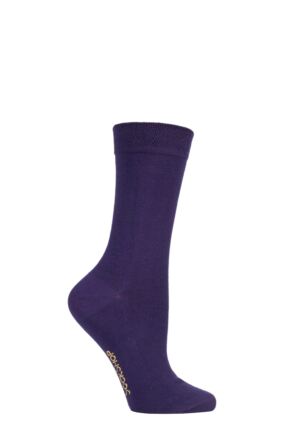 Women's 1 Pair SOCKSHOP Colour Burst Bamboo Socks with Smooth Toe Seams Purple Rain 4-8 Ladies