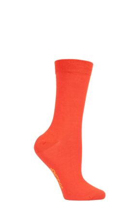 Women's 1 Pair SOCKSHOP Colour Burst Bamboo Socks with Smooth Toe Seams Tangerine Dream 4-8 Ladies