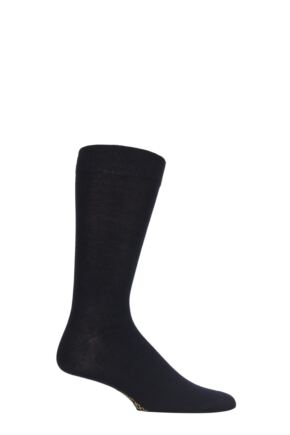 Mens 1 Pair SOCKSHOP Colour Burst Bamboo Socks with Smooth Toe Seams Back In Black 12-14