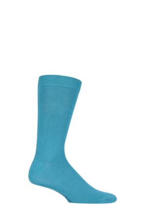 Mens 1 Pair SOCKSHOP Colour Burst Bamboo Socks with Smooth Toe Seams Beneath The Waves 12-14