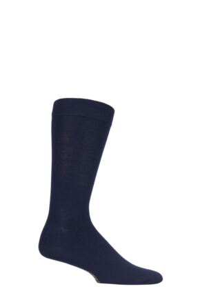 Mens 1 Pair SOCKSHOP Colour Burst Bamboo Socks with Smooth Toe Seams In The Navy 12-14