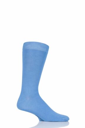 Mens 1 Pair SOCKSHOP Colour Burst Bamboo Socks with Smooth Toe Seams Mr Blue Sky 6-11 1pr