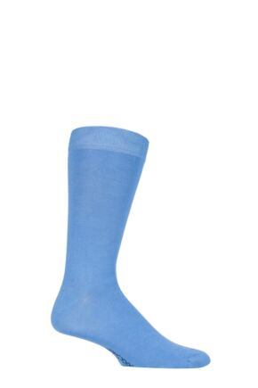 Mens 1 Pair SOCKSHOP Colour Burst Bamboo Socks with Smooth Toe Seams Mr Blue Sky 12-14