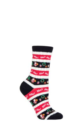 Mens and Ladies SOCKSHOP 1 Pair Lazy Panda Bamboo Christmas Socks Navy Ho Ho Ho 4-8 Ladies