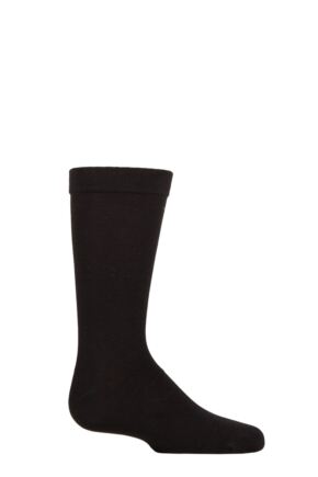 Boys and Girls 1 Pair SOCKSHOP Plain and Striped Bamboo Socks with Comfort Cuff and Smooth Toe Seams Black 6-8.5