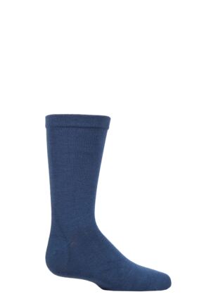 Boys and Girls 1 Pair SOCKSHOP Plain and Striped Bamboo Socks with Comfort Cuff and Smooth Toe Seams Dark Denim 12.5-3.5