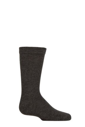 Boys and Girls 1 Pair SOCKSHOP Plain and Striped Bamboo Socks with Comfort Cuff and Smooth Toe Seams Grey 9-12