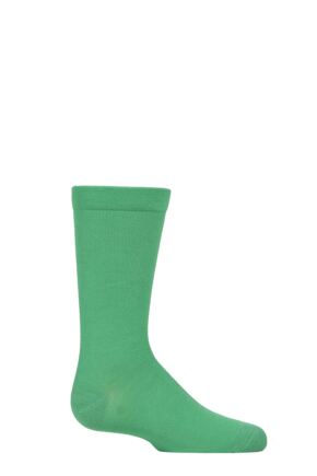 Boys and Girls 1 Pair SOCKSHOP Plain and Striped Bamboo Socks with Comfort Cuff and Smooth Toe Seams Green 6-8.5